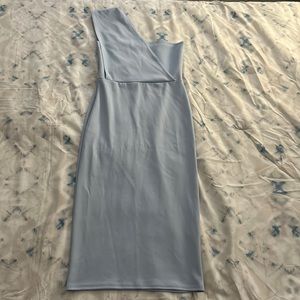 Prettylittething Light Blue One Shoulder Dress